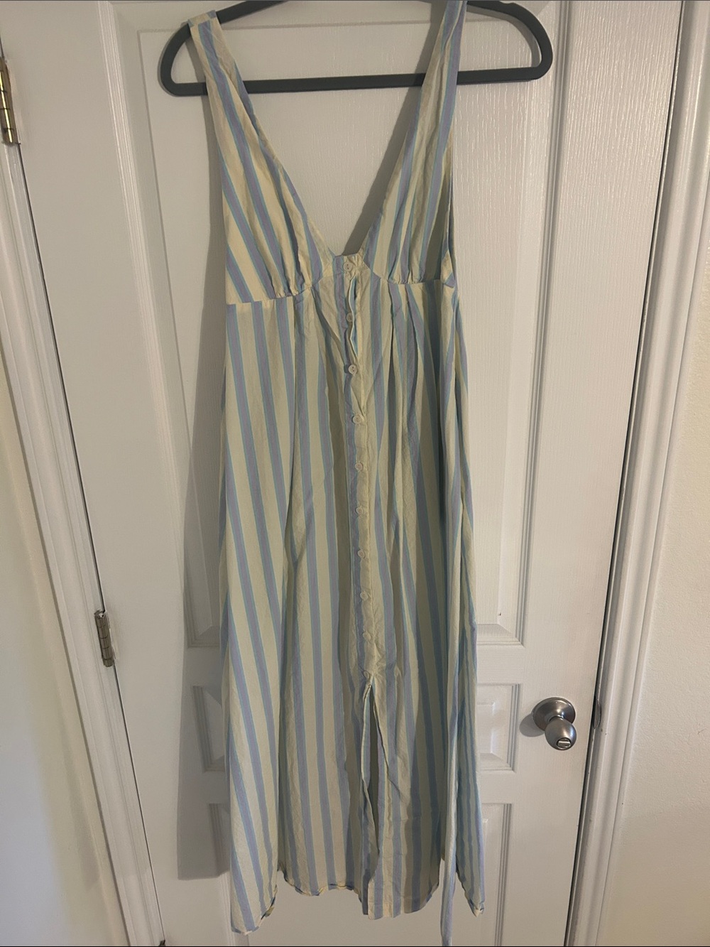 Striped Pastel Maxi Dress - Light Blue & Pale Yellow Anthropologie